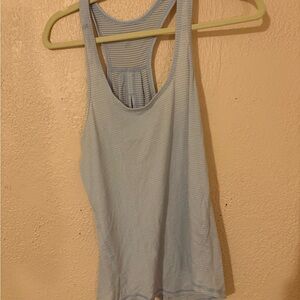 lululemon athletica Light Blue Striped Racerback Tank